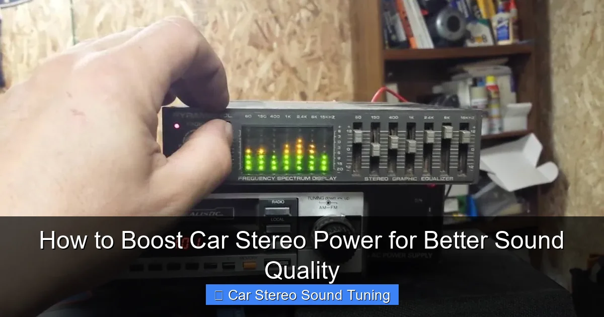 How to Boost Car Stereo Power for Better Sound Quality