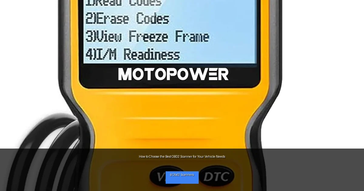 How to Choose the Best OBD2 Scanner for Your Vehicle Needs