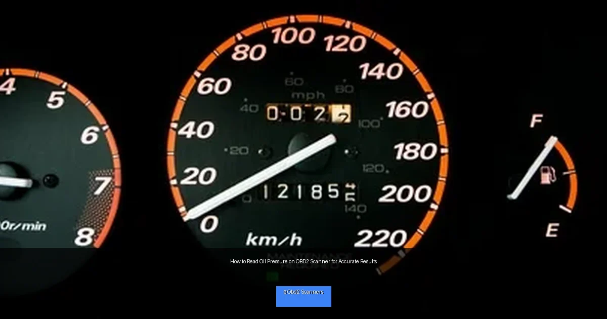 How to Read Oil Pressure on OBD2 Scanner for Accurate Results