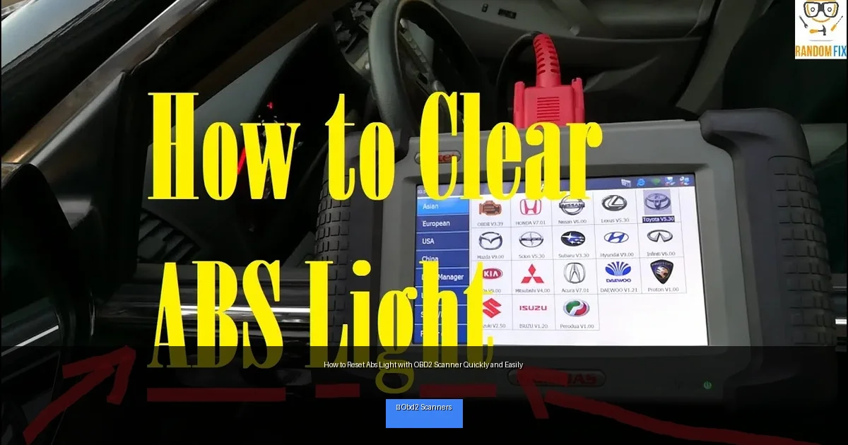 How to Reset Abs Light with OBD2 Scanner Quickly and Easily