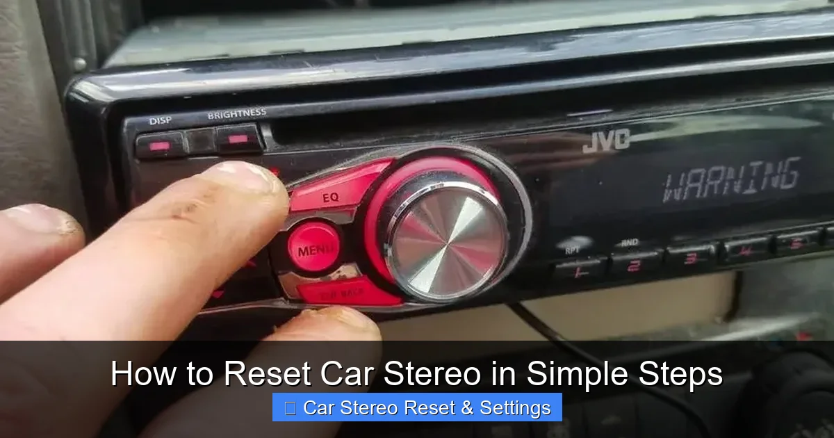 How to Reset Car Stereo in Simple Steps