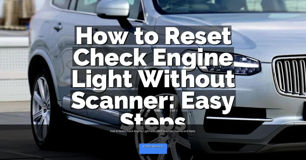 How to Reset Check Engine Light with OBD2 Scanner Quickly and Easily