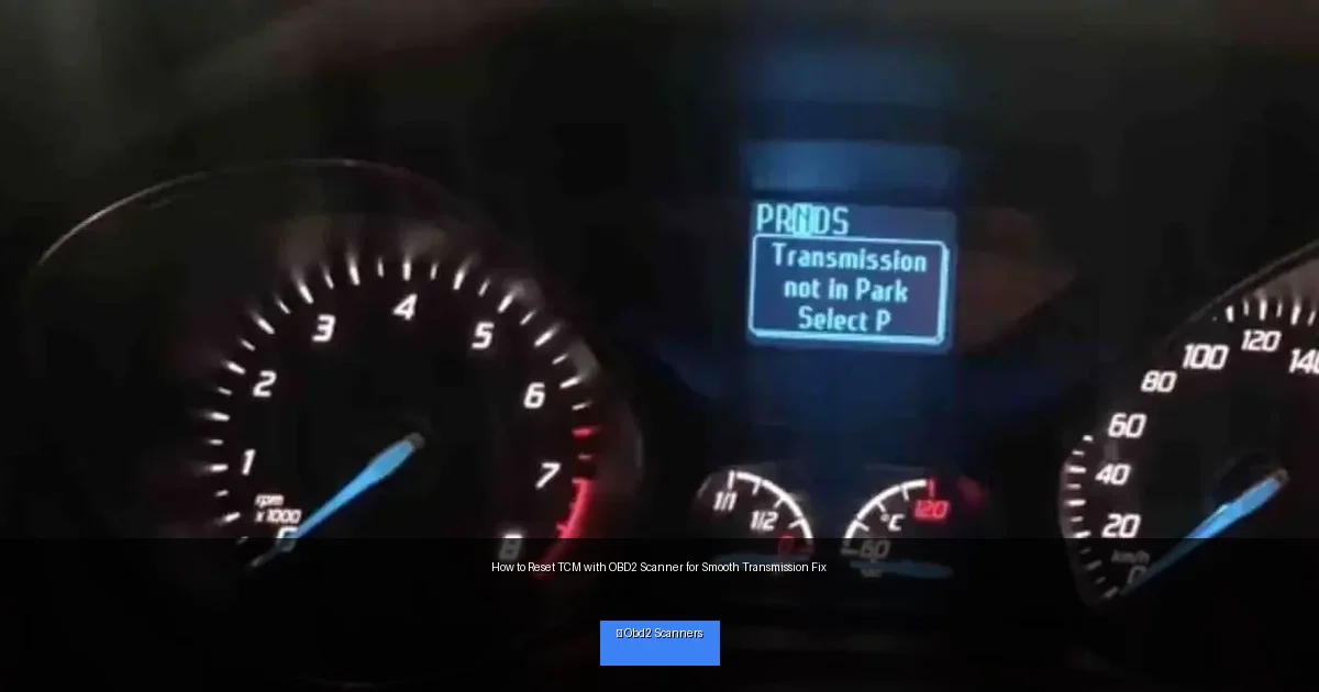How to Reset TCM with OBD2 Scanner for Smooth Transmission Fix