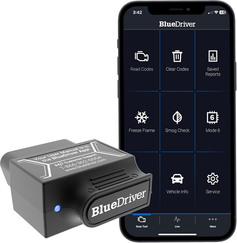 BlueDriver Bluetooth Pro OBDII Scan Tool for iPhone & Android with No 