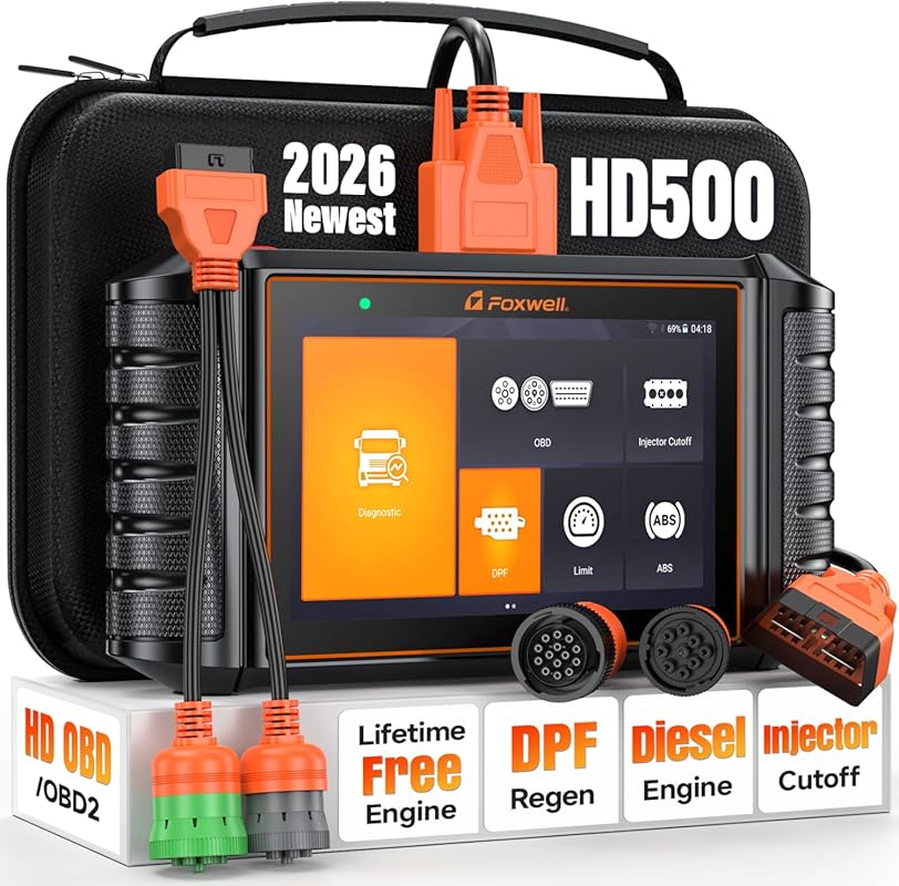 FOXWELL HD500 Heavy Duty Diesel Truck Scanner with DPF Regen, Injector
