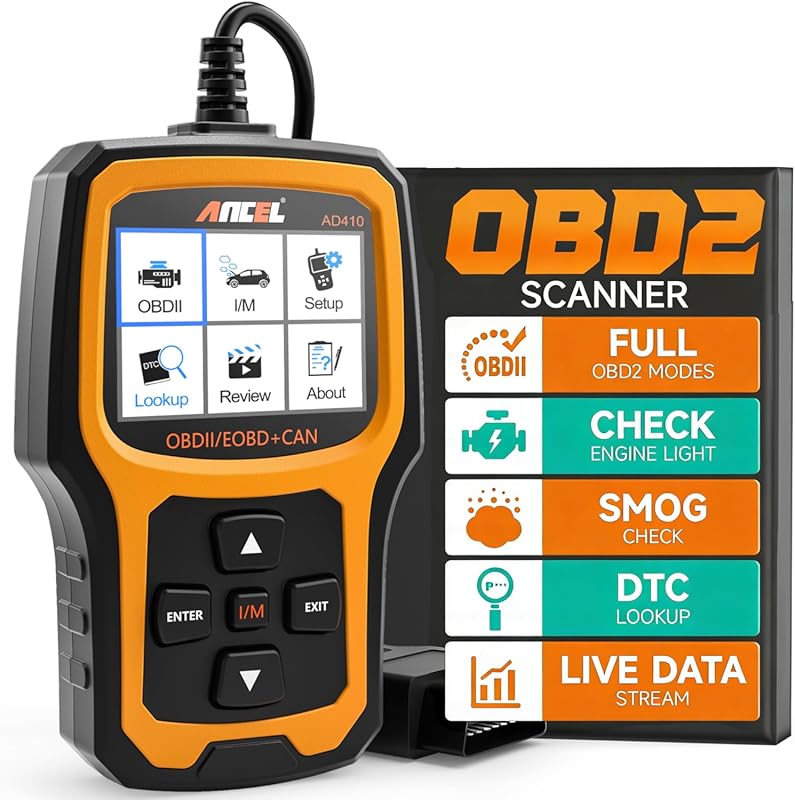 ANCEL AD410 Enhanced OBD2 Scanner for Check Engine Light, Fault Diagno