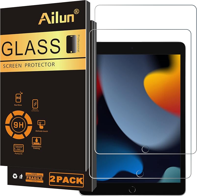 Ailun Tempered Glass Screen Protector for iPad 7th-9th Gen 10.2 Inch,