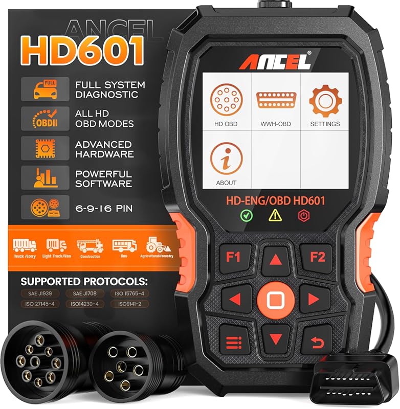 ANCEL HD601 Heavy Duty Truck Scanner with All-System Diesel Diagnostic