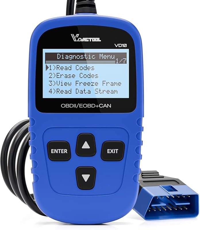 VDIAGTOOL VD10 OBD2 Scanner with Freeze Frame, I/M Readiness & CEL Tur