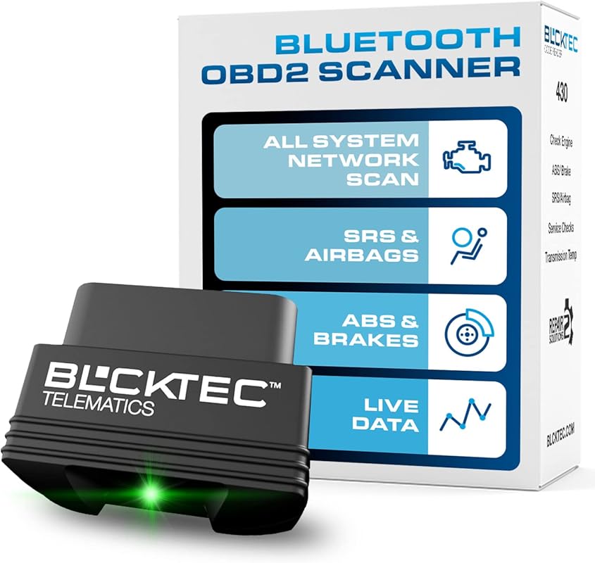 BLCKTEC 430 Bluetooth OBD2 Scanner for iPhone & Android, No Subscripti