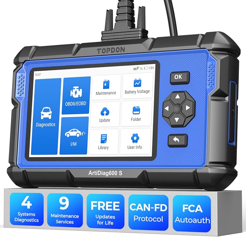 TOPDON AD600S OBD2 Scanner with 9 Reset Services, ABS/SRS/Transmission
