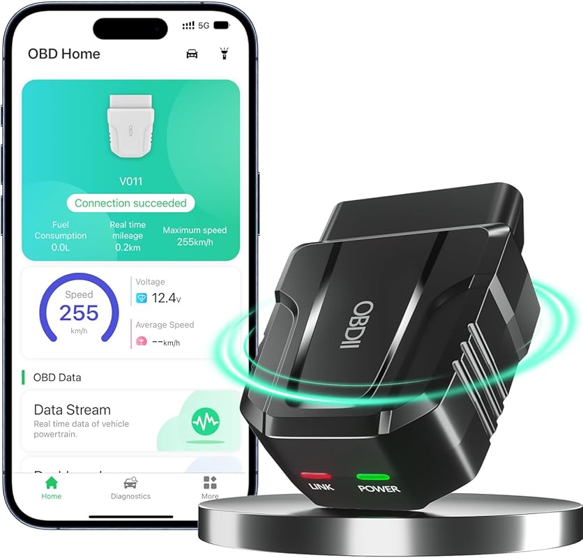 Wireless Bluetooth 5.4 OBD2 Scanner for iOS & Android, Auto Diagnostic