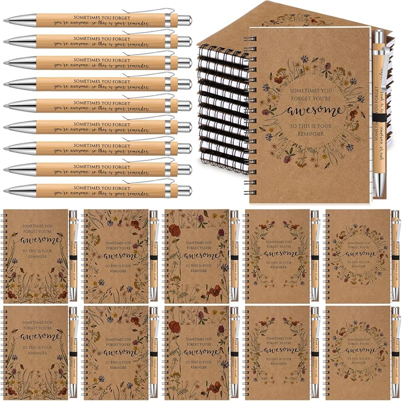 10 Sets International Women's Day Gift Bulk Flower Notepads with Ballp