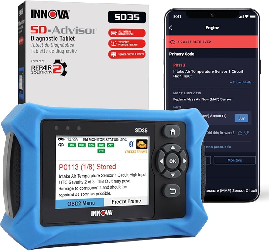 Innova SD35 OBD2 Scanner with ABS, SRS, TPMS, Live Data & All System D