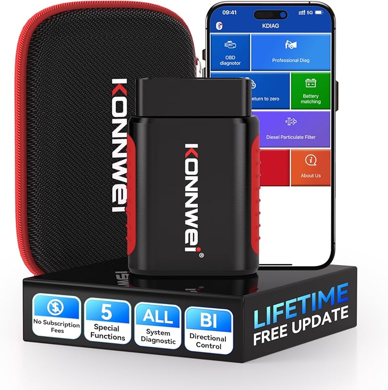 KONNWEI Bluetooth OBD2 Scanner Full System Diagnostic with Bi-Directio