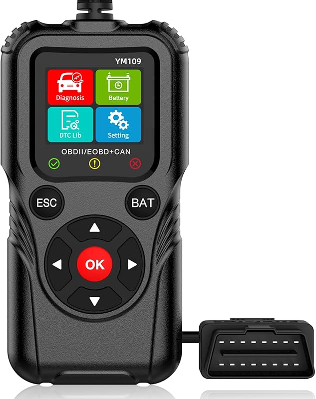 OBD2 Scanner with Battery Tester and Live Data for Check Engine Light,