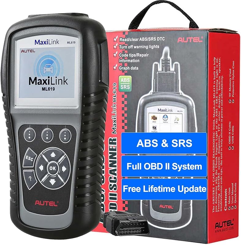 Autel MaxiLink ML619 OBD II Scanner with ABS & SRS Diagnostics, Live D