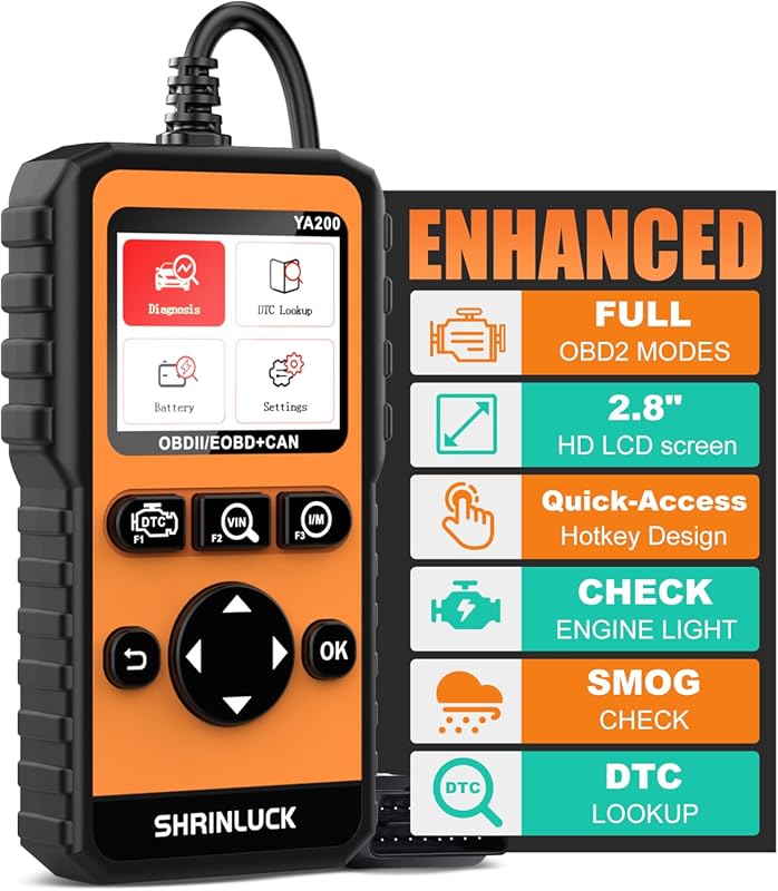 Y2 2.8'' Color OBD2 Scanner with Graphing Screen, Live Data, O2 Sensor