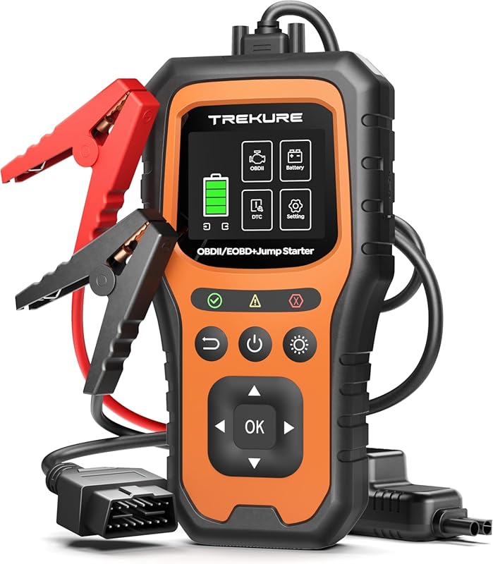 Car Battery Jump Starter 5000A with OBD2 Code Reader, Portable 12V Jum