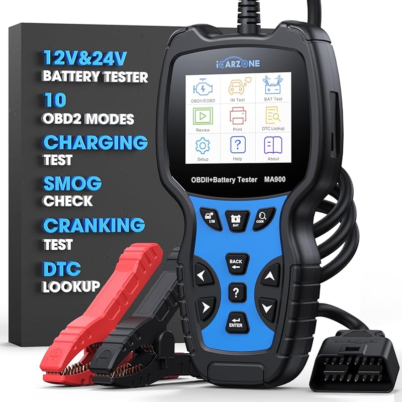 MA900 2-in-1 OBD2 Scanner and Battery Tester for Cars & Motorcycles, S