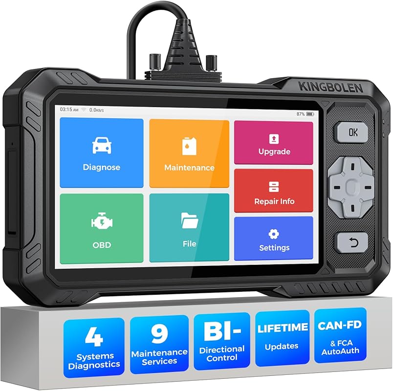 KINGBOLEN S608 Bidirectional OBD2 Scanner with 9 Reset Services, CAN F