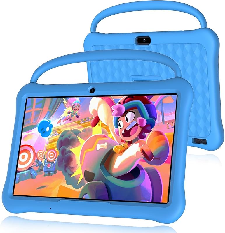 Kids Android Tablet 10 Inch with 64GB ROM, 6000mAh Battery, Parental C