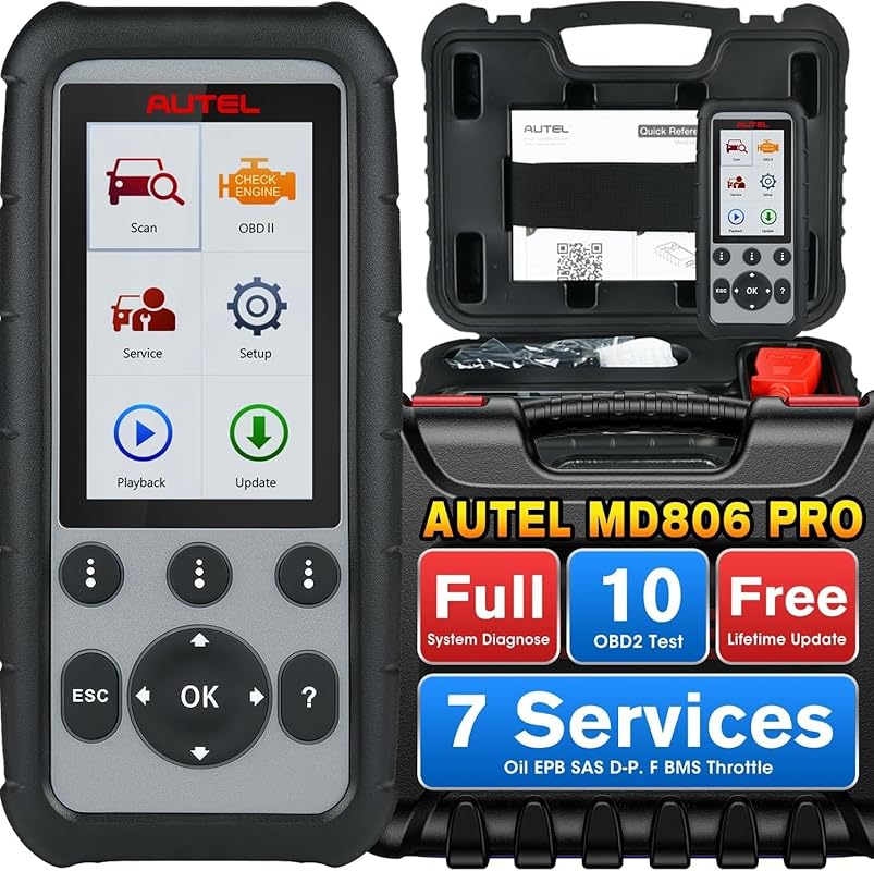 Autel MaxiDiag MD806 PRO Full System OBD2 Scanner with Live Data, Oil