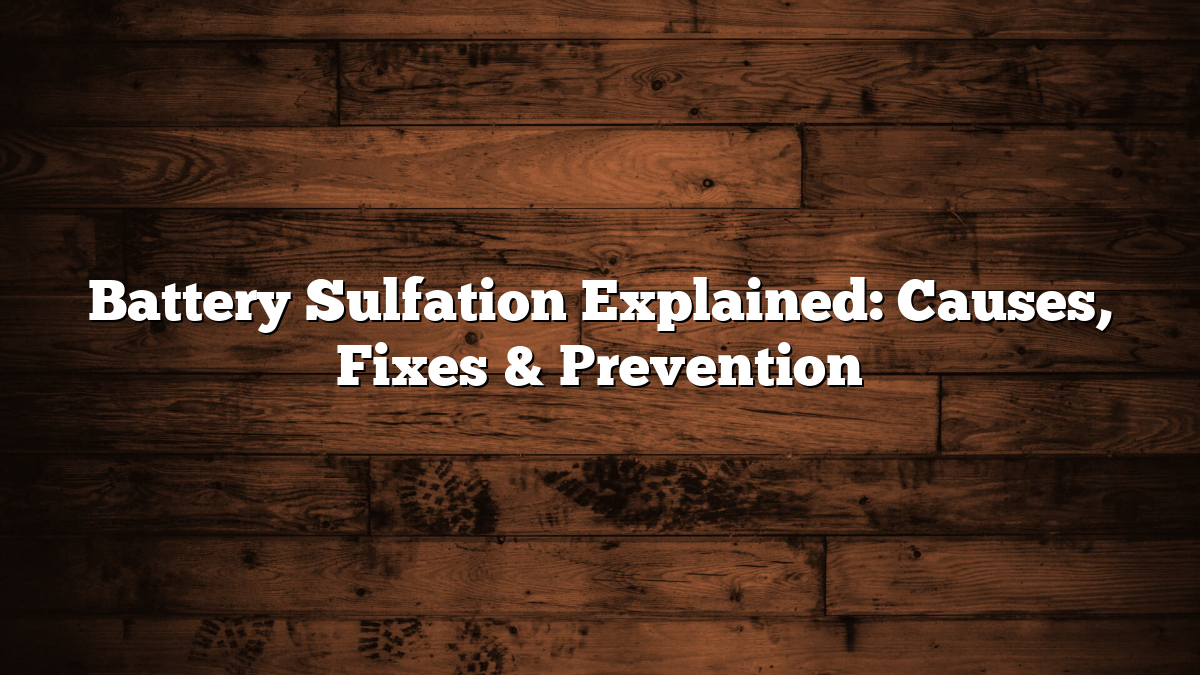 Battery Sulfation Explained: Causes, Fixes & Prevention