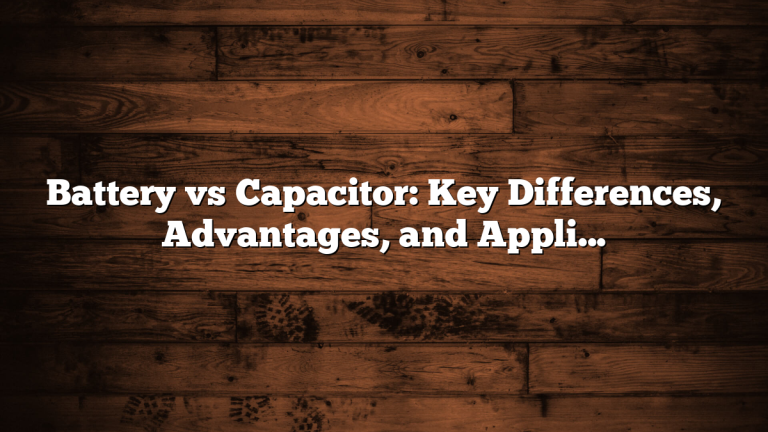 Battery vs Capacitor: Key Differences, Advantages, and Applications