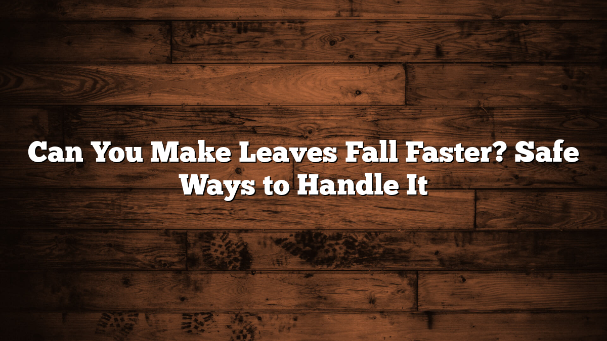 Can You Make Leaves Fall Faster? Safe Ways to Handle It