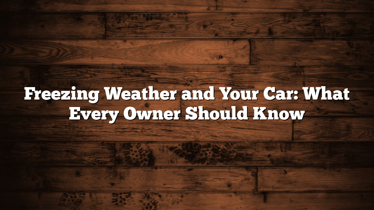 Freezing Weather and Your Car: What Every Owner Should Know