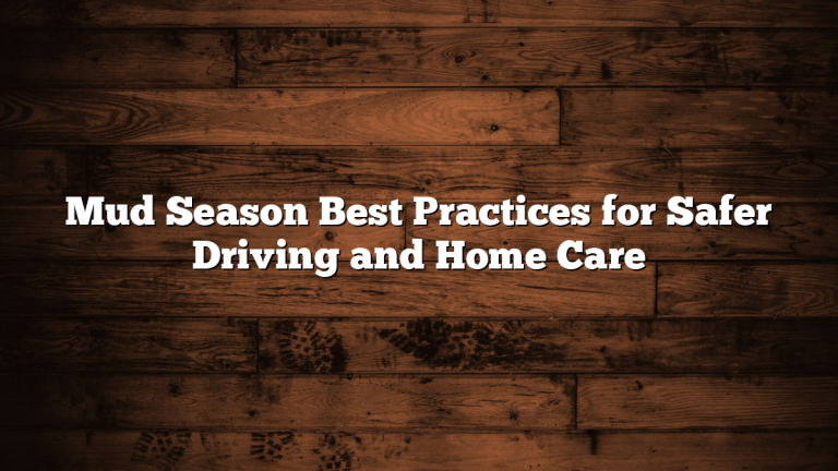 Mud Season Best Practices for Safer Driving and Home Care