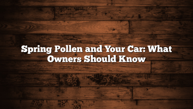 Spring Pollen and Your Car: What Owners Should Know