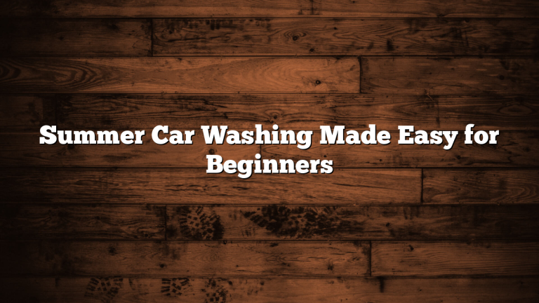 Summer Car Washing Made Easy for Beginners