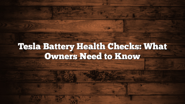 Tesla Battery Health Checks: What Owners Need to Know