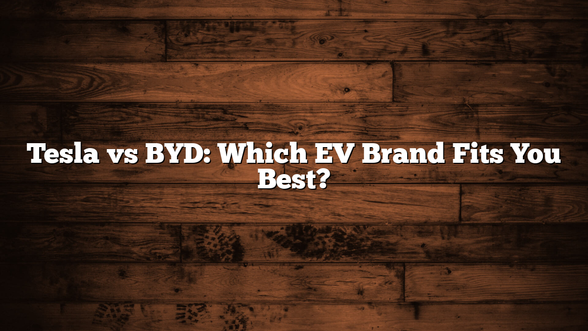 Tesla vs BYD: Which EV Brand Fits You Best?