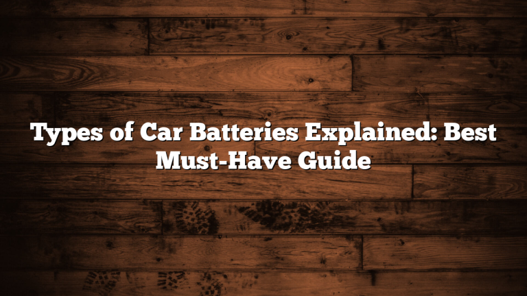 Types of Car Batteries Explained: Best Must-Have Guide