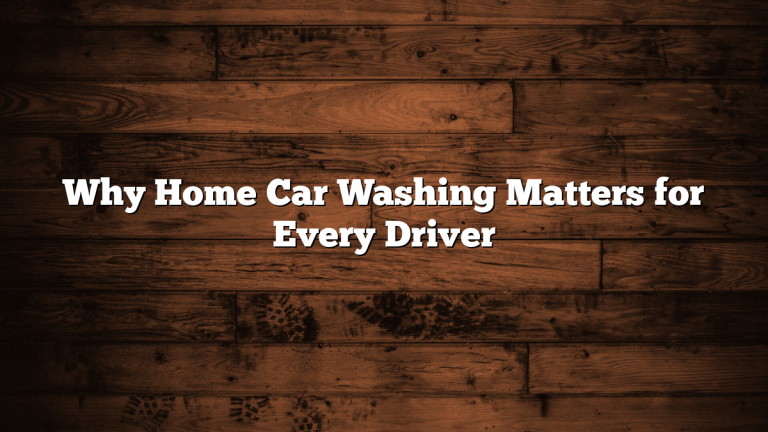Why Home Car Washing Matters for Every Driver