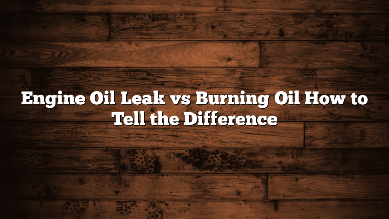Engine Oil Leak vs Burning Oil How to Tell the Difference