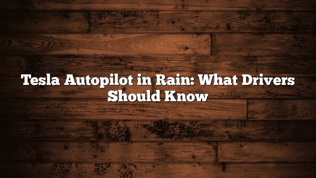 Tesla Autopilot in Rain: What Drivers Should Know