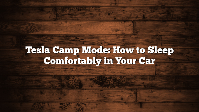 Tesla Camp Mode: How to Sleep Comfortably in Your Car