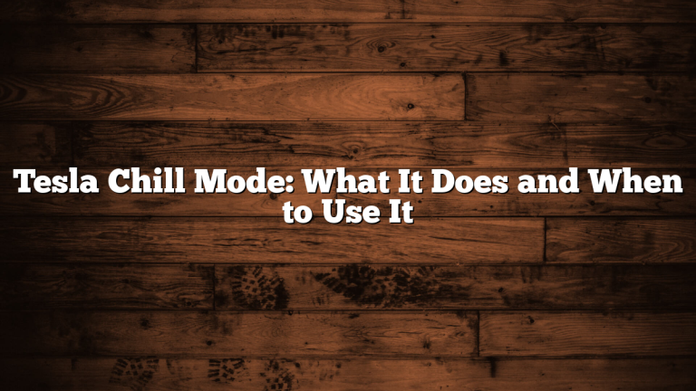 Tesla Chill Mode: What It Does and When to Use It