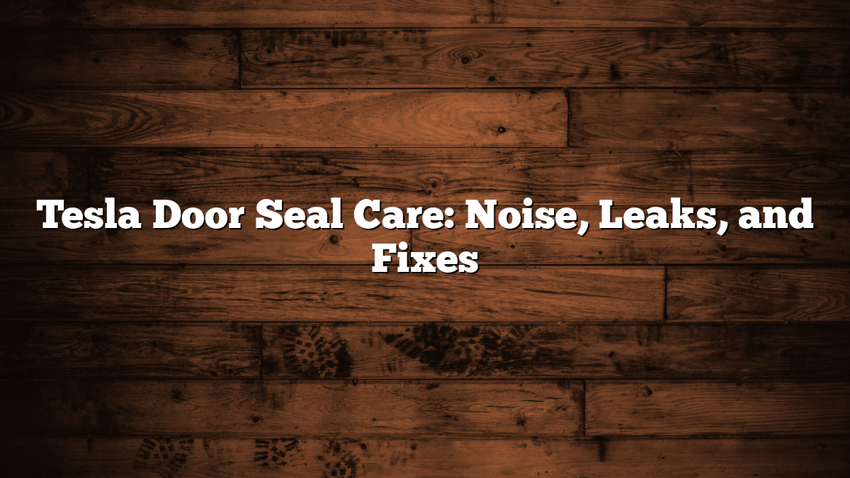 Tesla Door Seal Care: Noise, Leaks, and Fixes