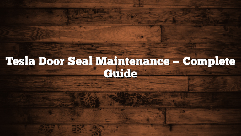 Tesla Door Seal Maintenance — Complete Guide