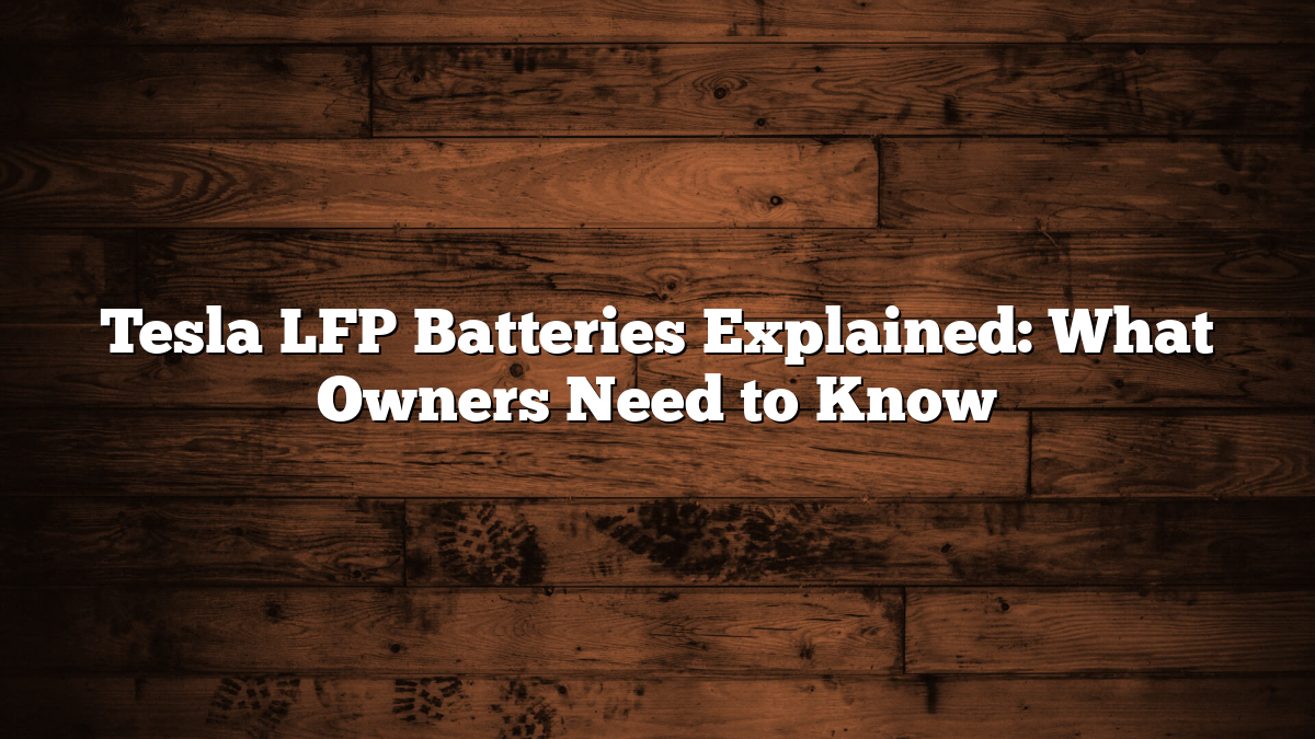 Tesla LFP Batteries Explained: What Owners Need to Know