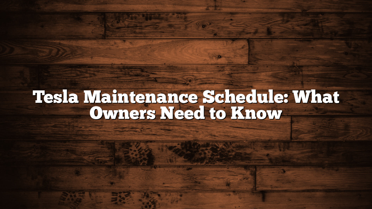 Tesla Maintenance Schedule: What Owners Need to Know