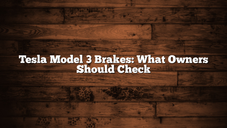 Tesla Model 3 Brakes: What Owners Should Check