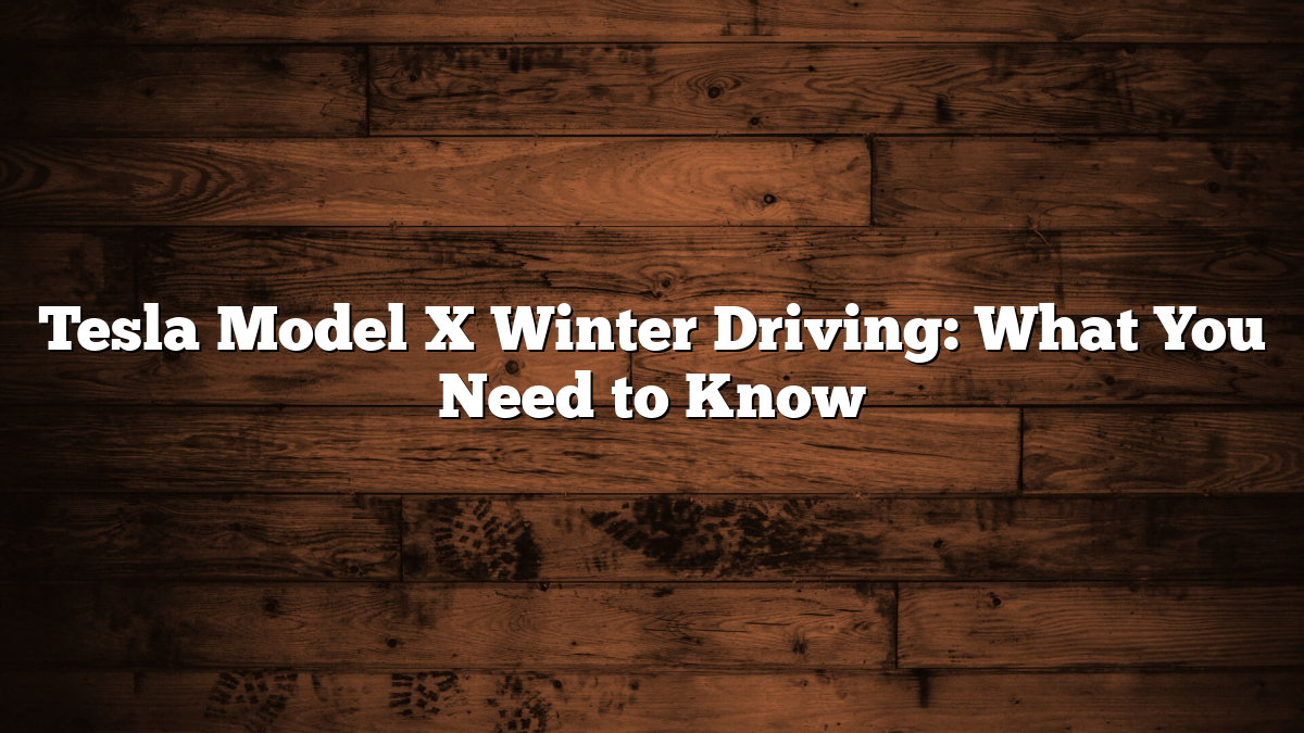 Tesla Model X Winter Driving: What You Need to Know