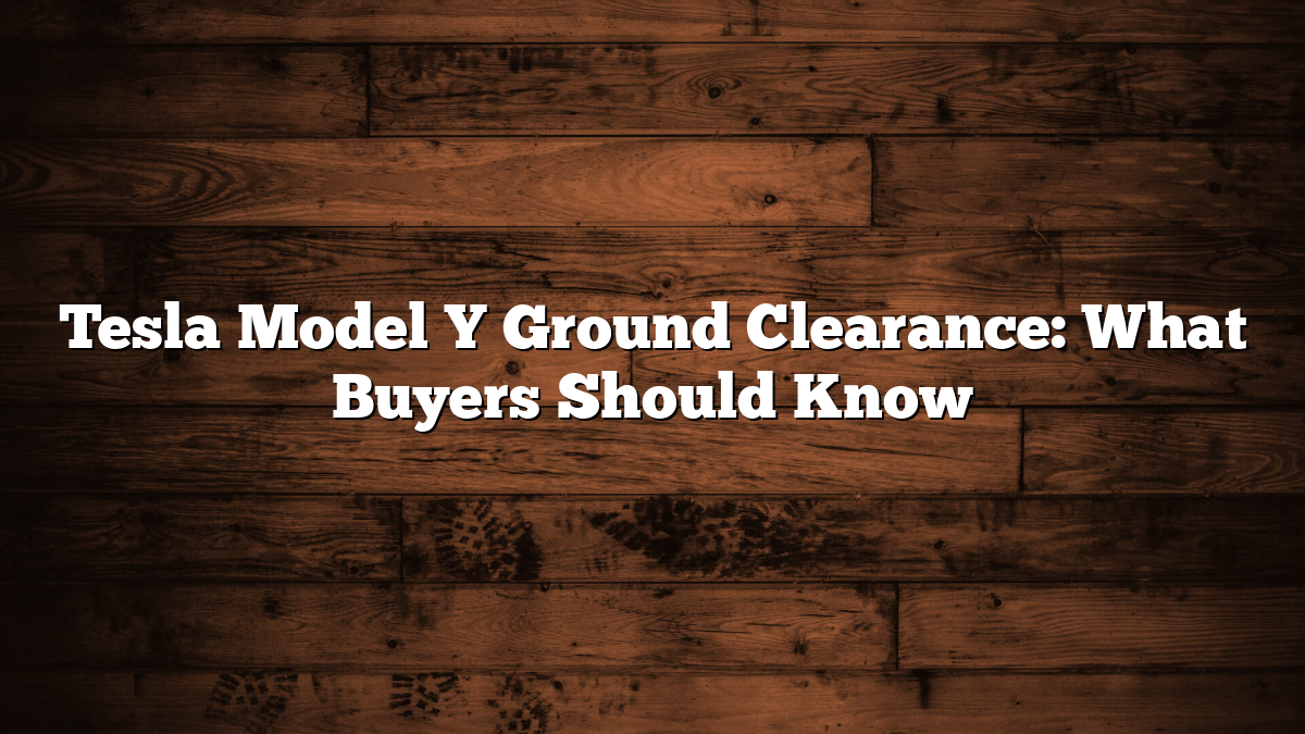 Tesla Model Y Ground Clearance: What Buyers Should Know