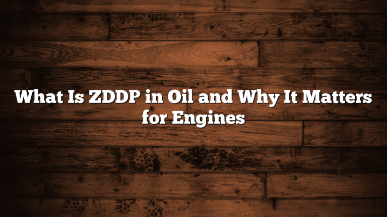 What Is ZDDP in Oil and Why It Matters for Engines